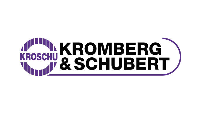 Das Logo von Kromberg & Schubert zeigt den Schriftzug in kräftigen Buchstaben und einem lila Kreis im Hintergrund.