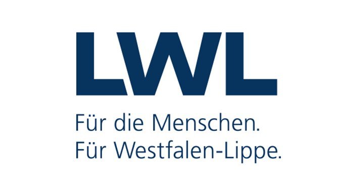 Das Logo zeigt die Buchstaben LWL in blauer Schrift, begleitet von dem Slogan für die Menschen in Westfalen-Lippe.